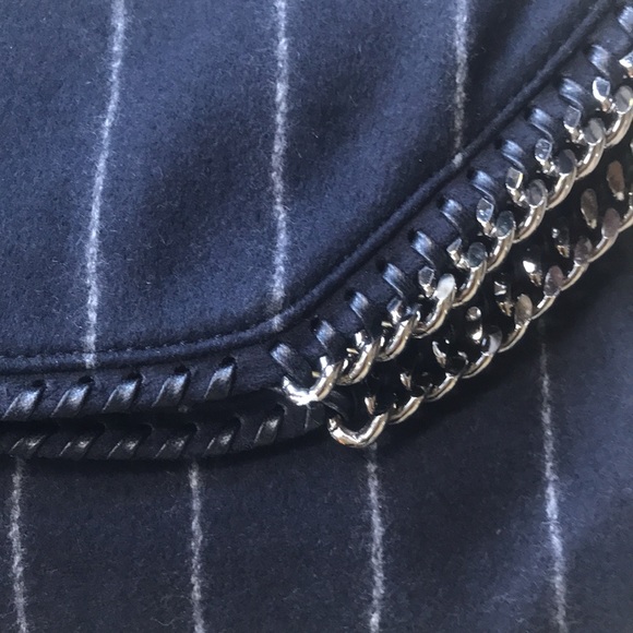 Stella McCartney Falabella Pinstripe Fold-Over Tote - Picture 3 of 14